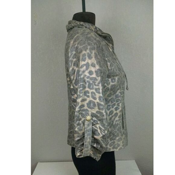 LAL Live a Little Cheetah Print Zip Up Jacket M - Picture 5 of 11